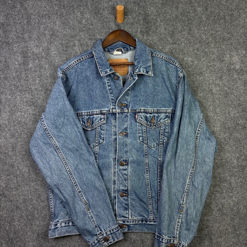 Levi's Denim Trucker Jacket Mens Large Blue 70507-0389 Vintage Cotton Coat